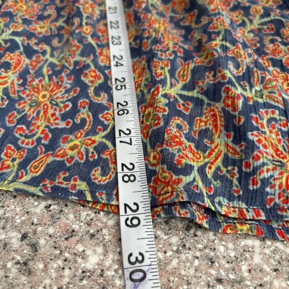 Chaps Women’s 2X Blue Floral Square Neck 3/4 Sleeve Gauzy Blouse NEW!!! - Picture 9 of 9